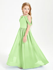 Robes de Demoiselle d'Honneur Junior à Hors de l'Épaule de Rêve Sauge