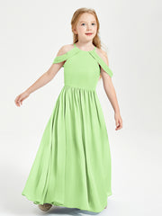 Robes de Demoiselle d'Honneur Junior à Hors de l'Épaule de Rêve Sauge