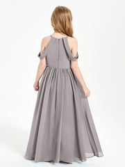 Robes de Demoiselle d'Honneur Junior à Hors de l'Épaule de Rêve Argent