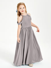 Robes de Demoiselle d'Honneur Junior à Hors de l'Épaule de Rêve Argent
