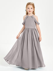 Robes de Demoiselle d'Honneur Junior à Hors de l'Épaule de Rêve Argent