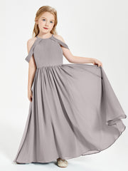 Robes de Demoiselle d'Honneur Junior à Hors de l'Épaule de Rêve Argent