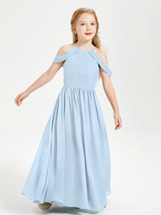 Robes de Demoiselle d'Honneur Junior à Hors de l'Épaule de Rêve Bleu Ciel