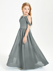 Robes de Demoiselle d'Honneur Junior à Hors de l'Épaule de Rêve Gris Acier