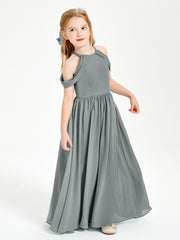 Robes de Demoiselle d'Honneur Junior à Hors de l'Épaule de Rêve Gris Acier