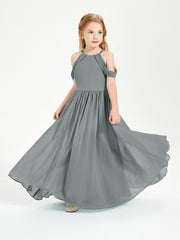 Robes de Demoiselle d'Honneur Junior à Hors de l'Épaule de Rêve Gris Acier