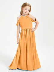 Robes de Demoiselle d'Honneur Junior à Hors de l'Épaule de Rêve Mandarine