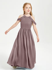 Robes de Demoiselle d'Honneur Junior à Hors de l'Épaule de Rêve Vintage Mauve