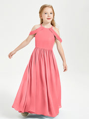Robes de Demoiselle d'Honneur Junior à Hors de l'Épaule de Rêve Pastèque