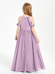 Robes de Demoiselle d'Honneur Junior à Hors de l'Épaule de Rêve Glycine
