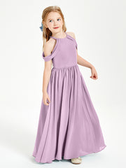 Robes de Demoiselle d'Honneur Junior à Hors de l'Épaule de Rêve Glycine