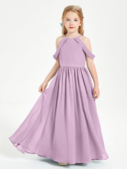 Robes de Demoiselle d'Honneur Junior à Hors de l'Épaule de Rêve Glycine
