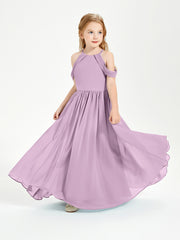 Robes de Demoiselle d'Honneur Junior à Hors de l'Épaule de Rêve Glycine