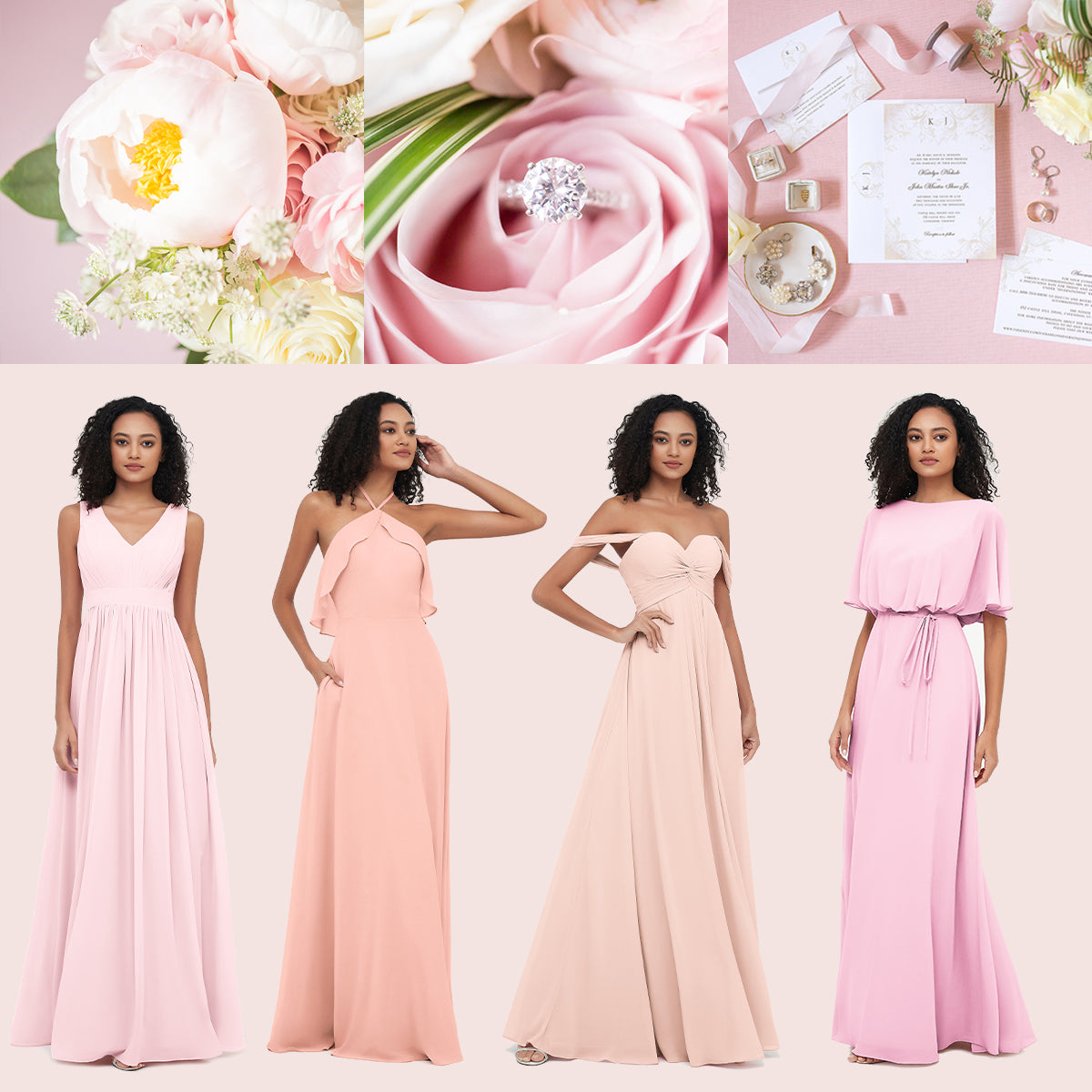 ROBES DE DEMOISELLE D’HONNEUR EN ROSE
