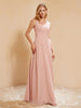 Robe de Demoiselle d'Honneur Empire Sans Manches avec Nœud Papillon Rose Poudré