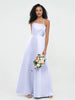 Bretelles Spaghetti Corsage Plissé Robes en Satin Lavande